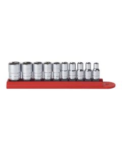KDT80303 image(0) - GEARWRENCH 10 Piece 1/4 Inch Drive 6 Point Standard SAE Socket Set