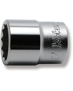 KKN2405M-12 image(0) - Ko-ken USA 2405M-12 1/4 Square Drive Socket 12 mm 12 Point Length 22 mm