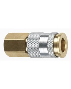 AMFC90-10 image(1) - Amflo 1/4" Coupler with 1/4" Female threads HI-FLO Brass- Pack of 10