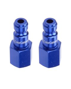 LEGA72430C-2PK image(0) - Legacy Manufacturing ColorConnex Plug, Type C, 1/4" Body, 1/4" FNPT, Blue, 2-Pack