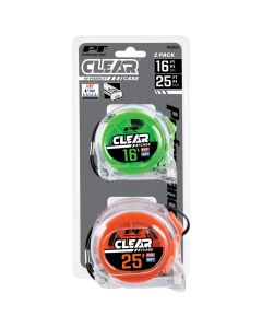 WLMW5038 image(0) - Wilmar Corp. / Performance Tool 2 Piece Clear Tape Measure Set
