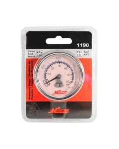 Milton Industries Gage 1/4" NPT, 0-60 PSI - Center Mount