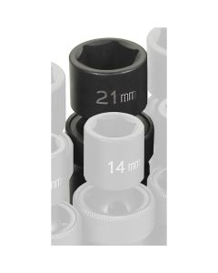 GRE2021UM image(0) - Grey Pneumatic 1/2" Drive x 21mm Standard Universal Socket