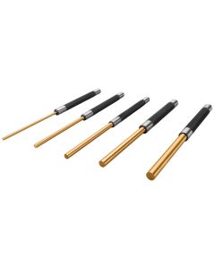 WLMW759 image(1) - Wilmar Corp. / Performance Tool 5 Piece 8" Long Brass Pin Punch Set