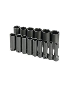 SKT4045 image(0) - S K Hand Tools SOCKET SET IMPACT 1/2IN. DRIVE 15PC SAE DEEP 6 PT