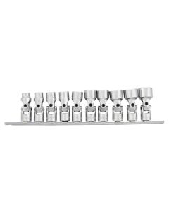 WLMW38981 image(0) - Wilmar Corp. / Performance Tool 10 Piece 3/8" Drive Metric Flex Socket Set