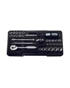 KKNP2258M image(0) - Ko-ken USA P2258M 1/4 Sq. Dr. Socket set   6 point  Plastic Case 31 pieces