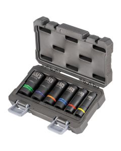 KLE66090 image(0) - Klein Tools 2-In-1 Slotted Impact Socket Set, 12-Point, 6-Piece