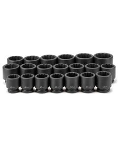 GRE9120M image(0) - Grey Pneumatic 1" Drive 20 Piece Metric Set 45mm to 75mm - 12 Point