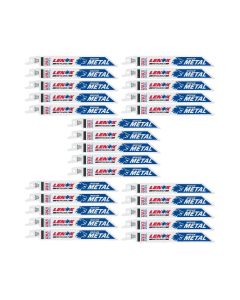 LEX20496B624R image(0) - Lenox Tools 6 Inch 24 TPI Metalwolf Wave Edge Reciprocating Saw Blades - 25 Pack