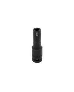 VIM Tools 8 mm X 3/8 Inch Drive CR-MO Impact Socket - Deep