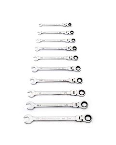 KDT86758 image(0) - GEARWRENCH 10 Piece 90-Tooth 12 Point Flex Head Ratcheting Combination SAE Wrench Set