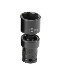 GRE915UMS image(0) - Grey Pneumatic 1/4" Surface Drive x 15mm Standard Universal Socket