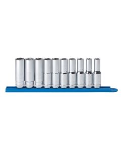 KDT80704 image(0) - GearWrench 10 Piece 1/2 Inch Drive 6 Point Deep Metric Socket Set