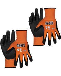 KLE60580 image(0) - Klein Tools Knit Dipped Gloves, Cut Level A1, Touchscreen, Medium, 2-Pair