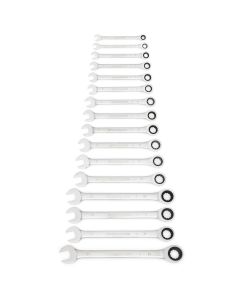 KDT9416 image(0) - GearWrench 16 Piece 72-Tooth 12 Point Ratcheting Combination Metric Wrench Set