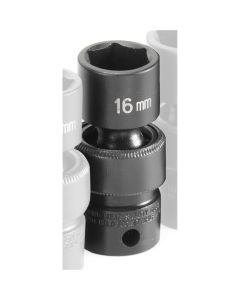 GRE1016UM image(0) - Grey Pneumatic 3/8" Drive x 16mm Standard Universal Socket