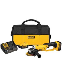 DWTDCG412P2 image(0) - DeWalt 20V MAX* 4-1/2-in. - 5-in. (114mm - 127mm) Cordless Angle Grinder with (2) 5.0 Ah Batteries and Charger