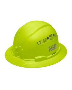 KLE60911 image(0) - Klein Tools Hard Hat, Vented, Full Brim Style, High Visibility Lime