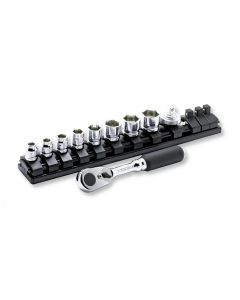 KKN2285ZE image(0) - Ko-ken USA 2285ZE 1/4 Sq. Dr. 10 Piece Z-Series 6-Point Socket Set  5.5-14mm