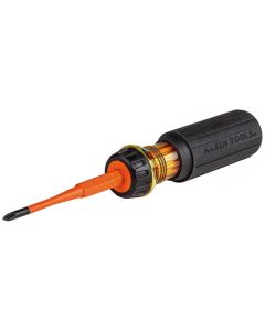 KLE32286 image(0) - Klein Tools Flip-Blade Insulated Screwdriver, 2-in1, Ph Bit #1, Sl Bit 3/16-Inch