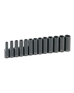 GRE1213MD image(0) - Grey Pneumatic 3/8" Drive 13 Piece Deep Metric Set