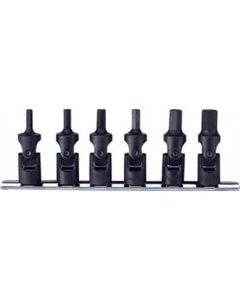 KKNRS3430M-6 image(0) - Ko-ken USA RS3430M/6 6 Piece 3/8 Sq. Dr. Universal Hex Bit Socket Set