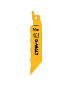 DWTDW4807 image(0) - DEWALT Reciprocating Saw Blades, Straight Back, 4-Inch, 14 Tpi, 5-Pack