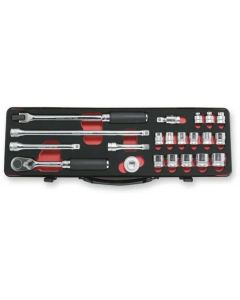 KKN3286Z image(0) - Ko-ken USA 3286Z 3/8 Sq. Dr. 21 Piece Z-Series 6-Point Metric Socket set  7-22mm
