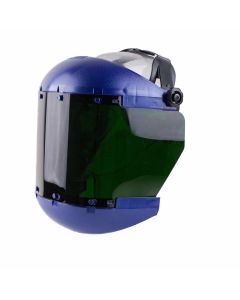 SRWS38250 image(0) - Sellstrom Face Shield - 380 Series - 6.5" x 19.5" x 0.040" Window - Shade 5 IR - Universal Hard Hat Slot Adapter Headgear - Dual Crown