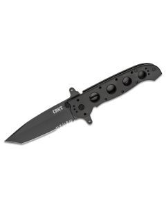 CRKM16-14SF image(0) - CRKT (Columbia River Knife) M16-14SF AUS 8 Titanium Nitride Triple Point Serrationswith  Blade Folding Knife with Liner Lock Aluminum Handle - Black