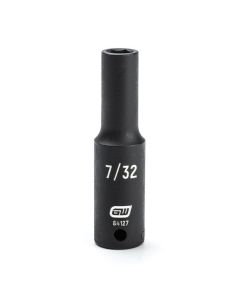 KDT84127 image(0) - GEARWRENCH 1/4 Inch Drive 6 Point Deep Impact SAE Socket 7/32 Inch
