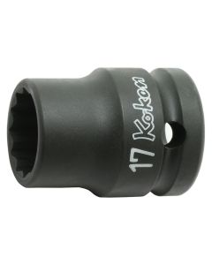 KKN14406M-21 image(0) - Ko-ken USA 14406M-21 1/2 Sq. Dr. Socket 21mm 12 point Length 38mm Thin walled