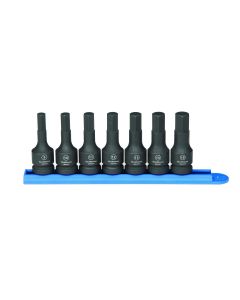 KDT84940 image(1) - GearWrench 7 Piece 1/2 Inch Drive Hex Bit Impact Metric Socket Set