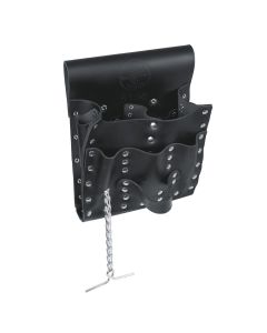 KLE5166 image(0) - Klein Tools Tool Pouch Leather 7-Pockets Tape Thong Tunnel Loop