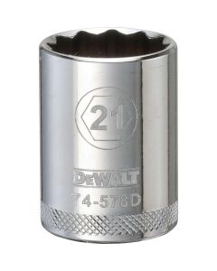 DWTDWMT74578OSP image(0) - DEWALT 12 Point 1/2" Drive Socket 21Mm