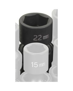 GRE2022UM image(0) - Grey Pneumatic 1/2" Drive x 22mm Standard Universal Socket