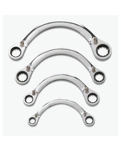 KDT9840D image(0) - GearWrench 4 Piece 72-Tooth 12 Point Reversible Half Moon Double Box Ratcheting SAE Wrench Set