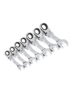 KDT9570 image(0) - GEARWRENCH 7 Piece 72-Tooth 12 Point Stubby Flex Head Ratcheting Combination SAE Wrench Set