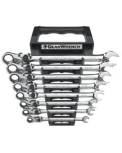 KDT85798 image(0) - GearWrench 8 Piece 72-Tooth 12 Point XL Locking Flex Head Ratcheting Combination SAE Wrench Set