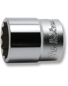 KKN2405A-9-16 image(0) - Ko-ken USA 2405A-9/16 1/4 Square Drive Socket 9/16 12 Point Length 24 mm