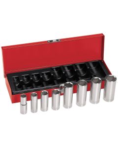 KLE65502 image(0) - Klein Tools 3/8-Inch Drive Deep Socket Wrench Set, 8-Piece