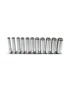 KKNRS2350M-11 image(0) - Ko-ken USA Special 1/4 Sq. Dr. Deep NUT GRIP Socket Set, 5-14mm - 11 pieces