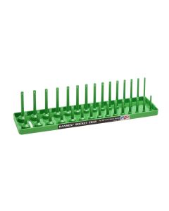 HNE3804 image(0) - Hansen Global 3/8 Inch Metric 2 Row Regular/Deep Socket Holder Tray - Green