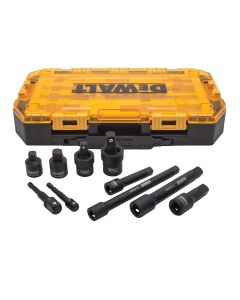 DWTDWMT74741 image(0) - DEWALT Impact Driver Socket Adapter Set, 10-Piece 3/8" & 1/2" Drive Metric