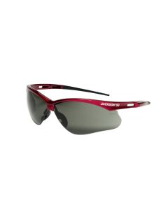 SRW50016 image(0) - Jackson Safety Safety Glasses - SG Series - Smoke Lens - Red Frame - Hardcoat Anti-Scratch - Outdoor