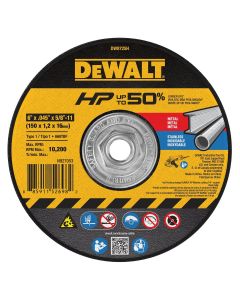 DWTDW8725H image(0) - DEWALT 6" X .045" X 5/8"-11 Hp Aluminum Oxide Cutoff Wheel