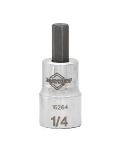 MAY16264 image(1) - Mayhew Mayhew 1/4-Inch SAE Hex Short Insert Socket Bit, 3/8-Inch Drive
