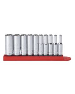 KDT80305 image(0) - GearWrench 10 Piece 1/4 Inch Drive 6 Point Deep SAE Socket Set
