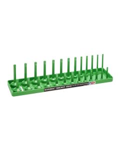HNE3803 image(0) - Hansen Global 3/8 Inch Standard 2 Row Regular/Deep Socket Holder Tray - Green